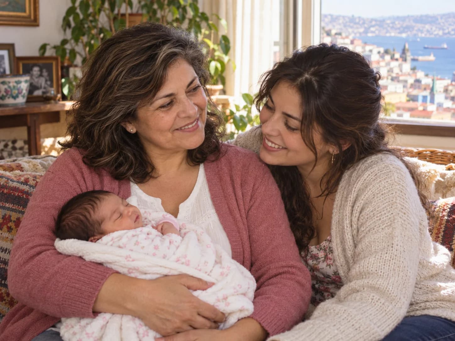 2002 · Elena, Carolina y la pequeña Sofía